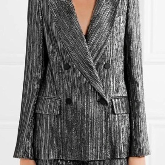 Isabel Marant Denel Double-Breasted Metallic Cocktail Blazer - Picture 11 of 13
